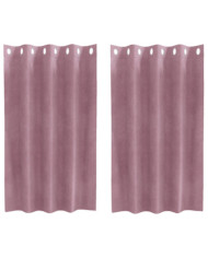 Rideaux occultants avec œillets 2 pcs Velours rose foncé | Mobilier & Déco
