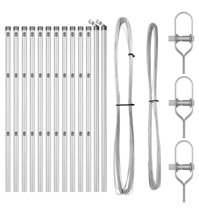 Poteaux de clôture 13 pcs Ø32 mm 120 cm Acier Galvanisé | Mobilier & Déco