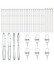 Poteaux de clôture 26 pcs Ø32 mm 100 cm en acier galvanisé | Mobilier & Déco