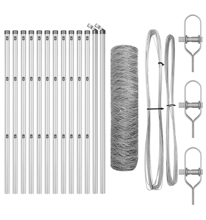 Ensemble de Clôture Set de 2 Acier Galvanisé | Mobilier & Déco