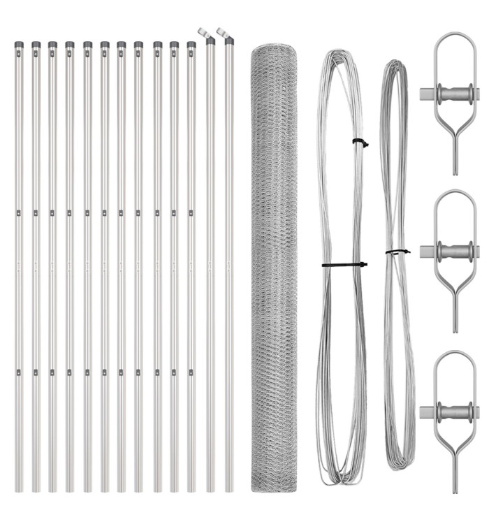 Kit de clôture Ensemble de 2 Acier galvanisé Large Durable | Mobilier & Déco