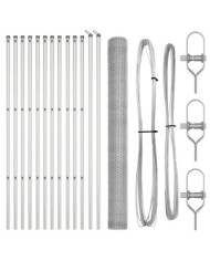 Kit de clôture Ensemble de 2 Acier galvanisé Large Durable | Mobilier & Déco