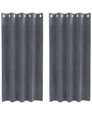 Rideaux occultants avec œillets 2 pcs Velours gris clair super léger | Mobilier & Déco