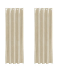 Rideaux occultants avec œillets 2 pcs Crème Velours | Mobilier & Déco