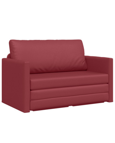 Canapé au sol-lit 2-en-1 rouge vin 124x71x78 cm en cuir artificiel | Mobilier & Déco