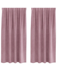 Rideaux occultants avec bande supérieure 2 pcs Velours rose foncé | Mobilier & Déco