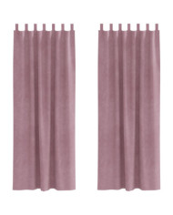 Rideaux occultants avec boucles de suspension 2 pcs en velours rose foncé | Mobilier & Déco
