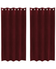 Rideaux occultants avec œillets 2 pcs Wine Red Velvet | Mobilier & Déco
