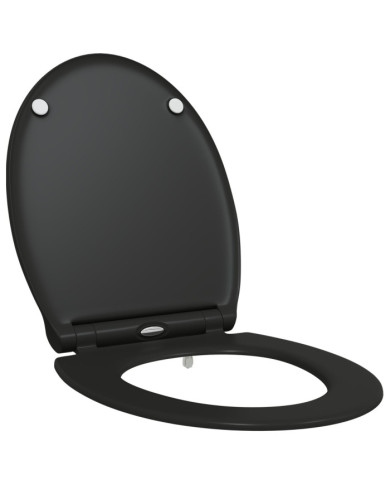 Siège de toilette à libération rapide avec fermeture douce en durosthène noir | Mobilier & Déco