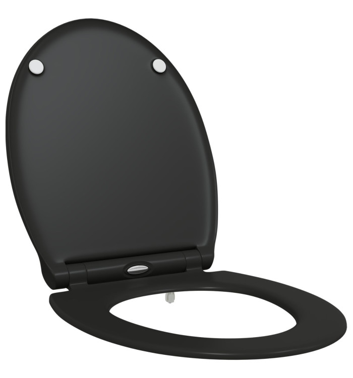 Siège de toilette à libération rapide avec fermeture douce en durosthène noir | Mobilier & Déco