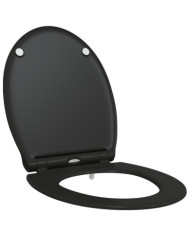 Siège de toilette à libération rapide avec fermeture douce en durosthène noir | Mobilier & Déco