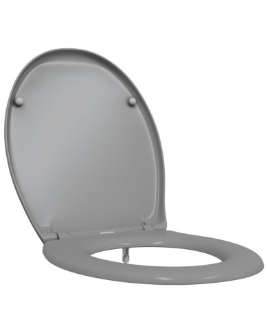 Toilette à libération rapide avec fermeture douce Duroplast Grise | Mobilier & Déco
