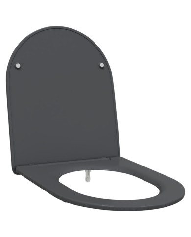 Siège de toilette à fermeture rapide avec chute douce en duroplast anthracite | Mobilier & Déco