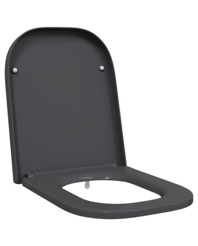 Siège de toilettes à libération rapide avec système de fermeture douce en duroplast anthracite | Mobilier & Déco