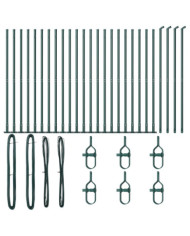 Poteaux de clôture avec plaques de base 26 pcs Ø32mm 83,5cm en acier galvanisé | Mobilier & Déco