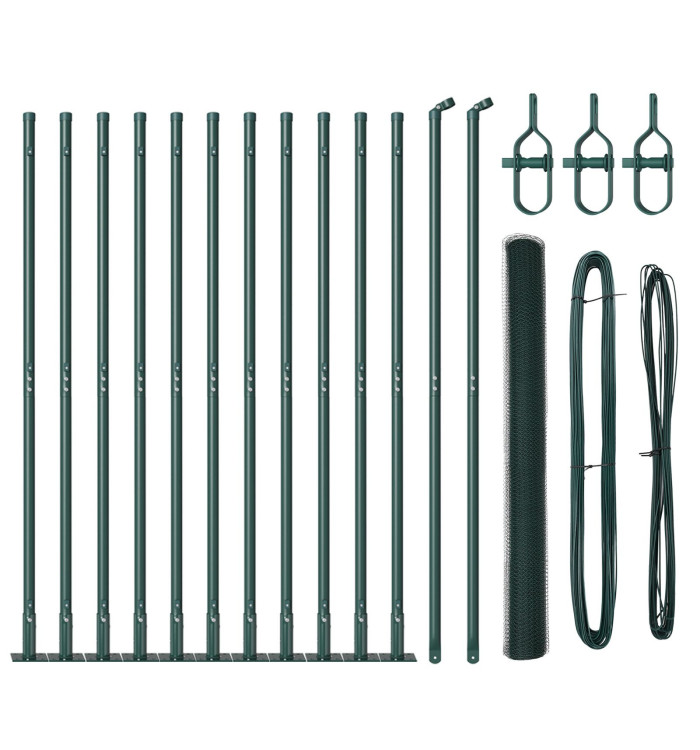 Ensemble de Clôture Lot de 2 Vert Acier, PVC 25 x 1,5 m Durable | Mobilier & Déco