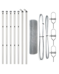 Set de poteaux de clôture Set de 2 Acier galvanisé 10 x 0.5 m | Mobilier & Déco