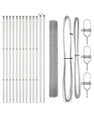 Ensemble de Poteaux de Clôture de 25 m Set de 2 Acier Galvanisé | Mobilier & Déco