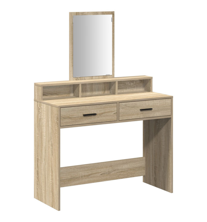 Coiffeuse avec tiroirs Chêne Sonoma 100x41x140 cm | Mobilier & Déco