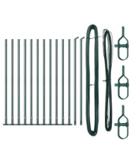 Poteaux de Clôture avec Bases 13 pcs Ø32mm 110cm Acier Galvanisé | Mobilier & Déco
