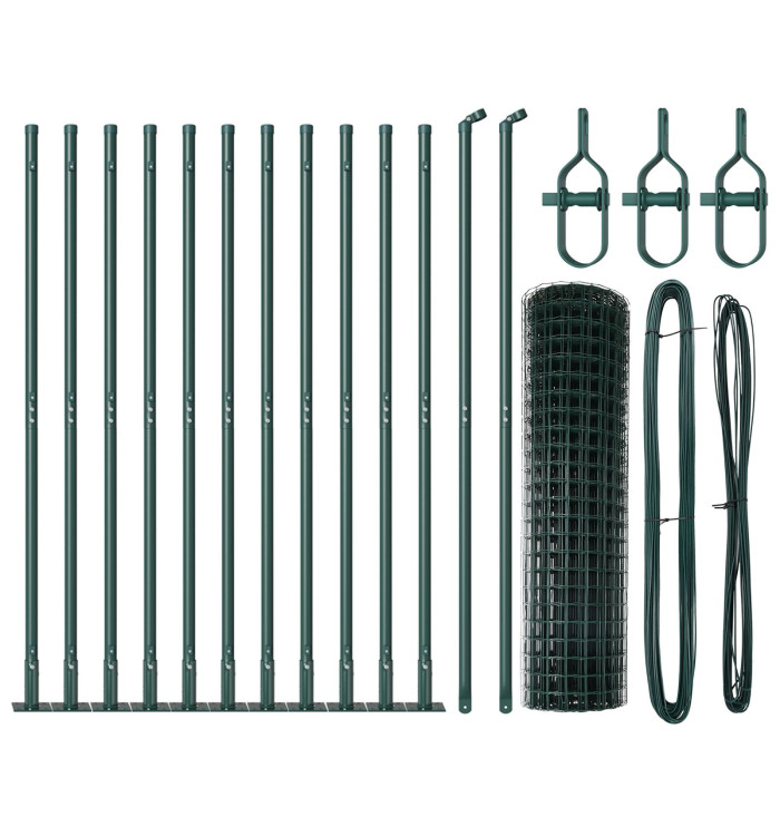 Clôture Euro Set de 2 Vert Acier, revêtement PVC 25 x 1,0 m | Mobilier & Déco