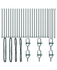 Poteaux de clôture avec plaques de base 26 pcs Ø32mm 110cm en acier galvanisé | Mobilier & Déco