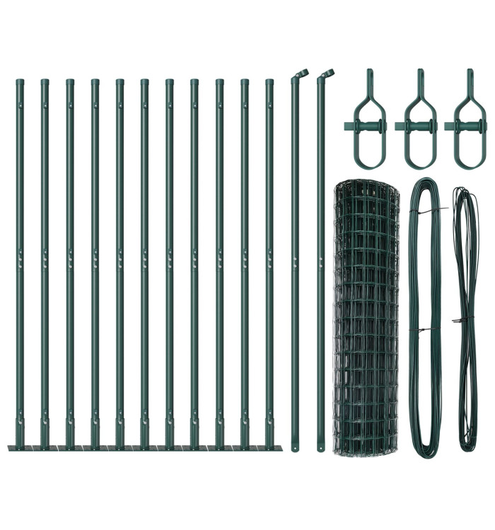 Clôture Euro Ensemble de 2 Vert Acier enduit de poudre 25 x 1,0 m | Mobilier & Déco