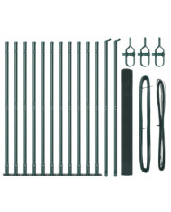 Clôture en fil soudé avec 13 poteaux verts à rebord 1,5x25 m en acier | Mobilier & Déco