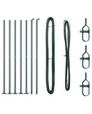 Pieux de clôture avec plaques de base 7 pcs Ø32mm 83,5cm Acier galvanisé | Mobilier & Déco