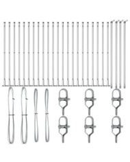 Poteaux de clôture avec plaques de base 26 pcs Ø32mm 90cm en acier galvanisé | Mobilier & Déco
