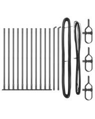 Poteaux de clôture avec plaques de base 13 pcs Ø32mm 110cm en acier galvanisé | Mobilier & Déco