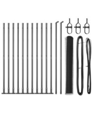 Set de clôtures 2 pièces Gris Acier revêtu de poudre 25 x 1 m | Mobilier & Déco