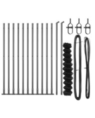 Clôture en Maillon de Chaîne Set de 2 Gris Acier, PVC 25 x 1 m | Mobilier & Déco
