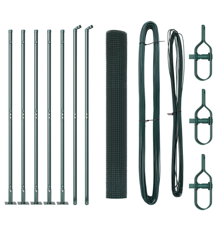 Ensemble de poteaux de clôture Pack de 2 Vert Métal Durable | Mobilier & Déco