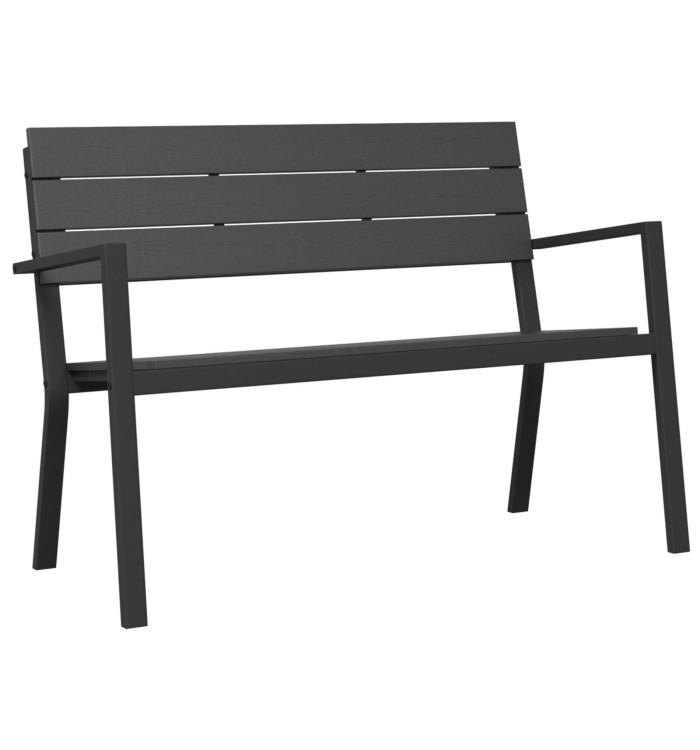 Banc de jardin en acier et WPC noir | Mobilier & Déco