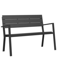 Banc de jardin en acier et WPC noir | Mobilier & Déco
