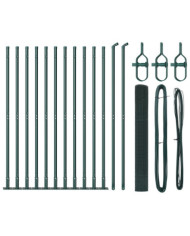 Set de Poteaux de Clôture Ensemble de 2 Vert Acier, PVC 25 x 1 m | Mobilier & Déco