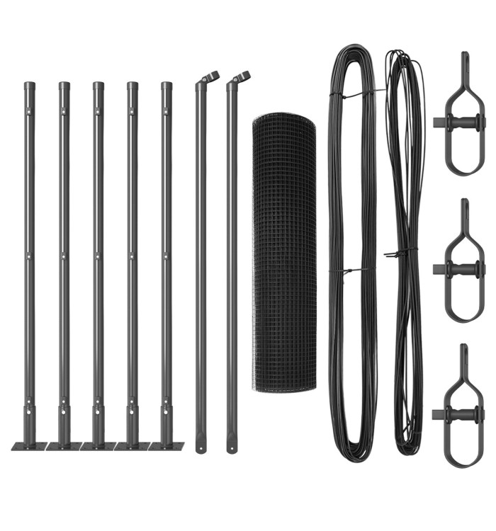 Ensemble de Poteaux de Clôture Ensemble de 2 Gris Métal Moyen | Mobilier & Déco