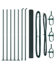 Set de Poteaux de Clôture Vert 2 pièces Vert Acier galvanisé | Mobilier & Déco