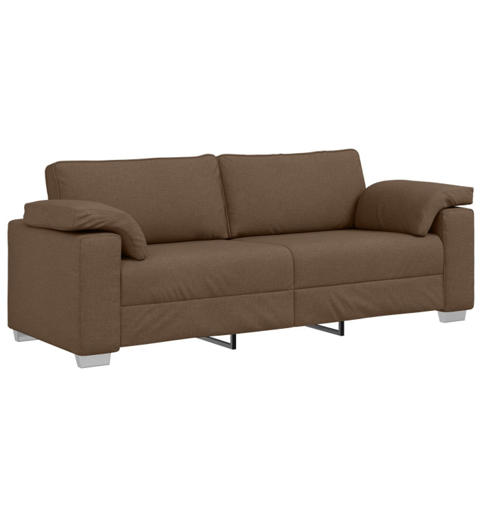 Canapé 3 places marron 178 cm en tissu | Mobilier & Déco