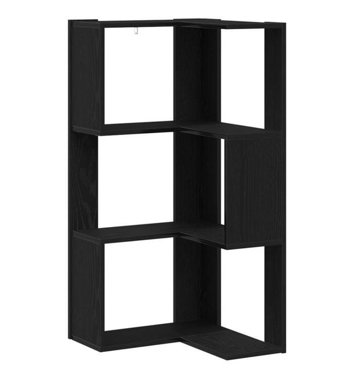 Bibliothèque d'angle 3 niveaux Chêne noir 50x50x102 cm Bois reconstitué | Mobilier & Déco