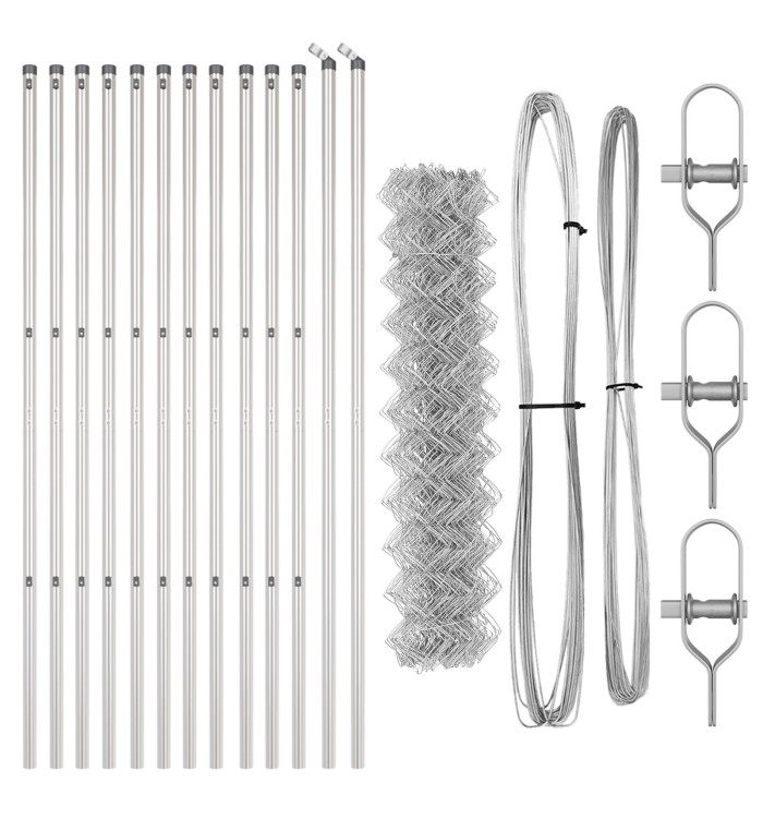 Clôture en chaînes Set de 2 Acier galvanisé 25 x 1 m Durable | Mobilier & Déco