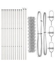 Clôture en chaînes Set de 2 Acier galvanisé 25 x 1 m Durable | Mobilier & Déco