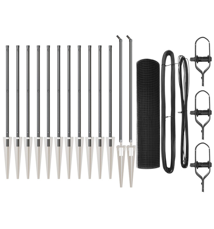 Ensemble de poteaux de clôture 2 pièces Gris | Mobilier & Déco