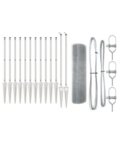 Set de poteaux de clôture Lot de 2 Galvanisé Acier galvanisé | Mobilier & Déco