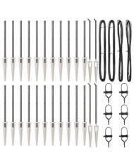 Poteaux de clôture avec pique 26 pcs Ø32 mm 120 cm Acier galvanisé | Mobilier & Déco