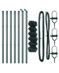 Clôture en maillon de chaîne avec 7 poteaux 0,4x10 m Acier galvanisé Vert | Mobilier & Déco