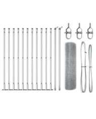 Ensemble de Poteaux de Clôture Pack de 2 Acier Galvanisé 25 x 0.5 m | Mobilier & Déco