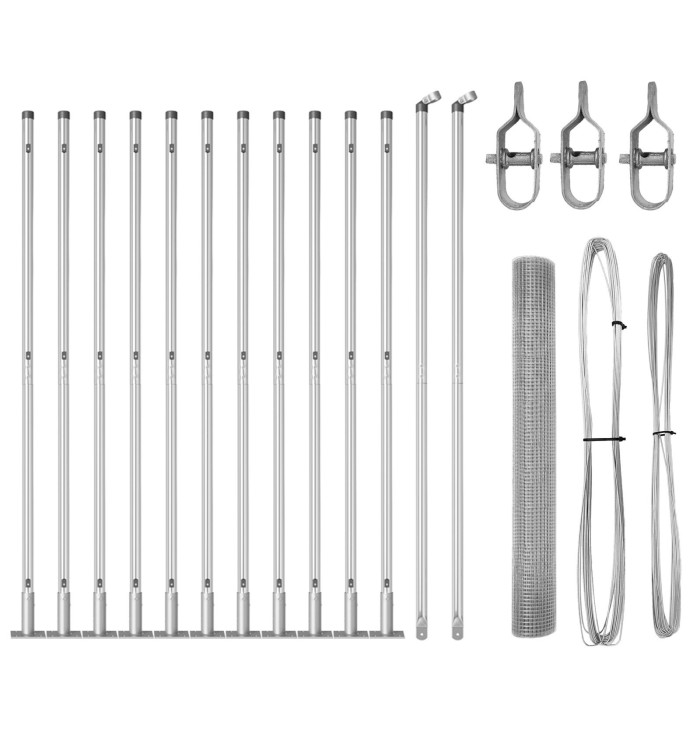 Ensemble de Poteaux de Clôture 25 m Lot de 2 Argent galvanisé | Mobilier & Déco