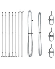 Poteaux de clôture avec plaques de base 7 pcs Ø32mm 83,5cm Acier galvanisé | Mobilier & Déco